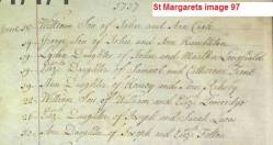 Taken on June 19th, 1737 at St Margarets Barking and sourced from 1737 image 100.