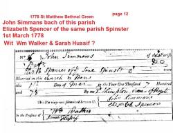 Taken on March 1st, 1778 at St MatthewBethnal Green and sourced from St Matthews Bethnal Green Marriages.