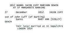 Taken on December 27th, 1812 at St Margaret