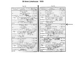 Taken on May 11th, 1819 at St Anne Limehouse Stepney and sourced from St Anne Limehouse Stepney marriages.