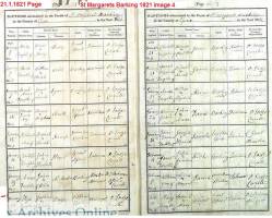 Taken on January 21st, 1821 in St Margarets Church Barking and sourced from St Margarets Baptism  1821 image 4.