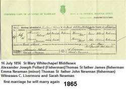 Taken on July 15th, 1856 at St Mary Whitechapel and sourced from Marriage Certificate.