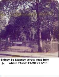Taken in 1980 at 24 Sydney Sq MEOT Stepney Middlesex and sourced from Derek Payne.