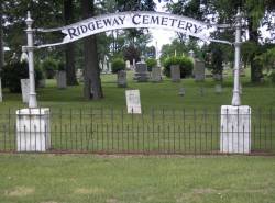 Taken in July 2005 at the Ridgeway Cemetery and sourced from John E Rankin records and recollections.