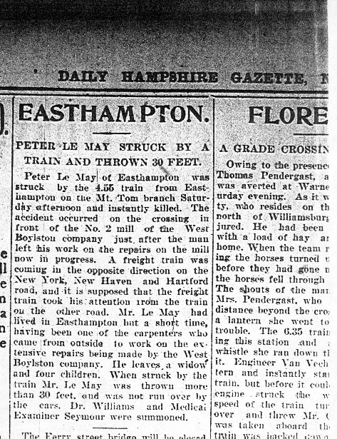 Prise le 4 décembre 1899 à Easthampton et provient deDaily Hampshire Gazette.