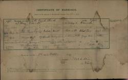 Taken in St.Mary Abbey Church, Nuneaton, Warwickshire and sourced from Marriage Certificate - John Thomas LONG & Maggie HALL.