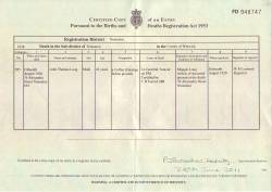  sourced from Death Certificate - John Thomas LONG.