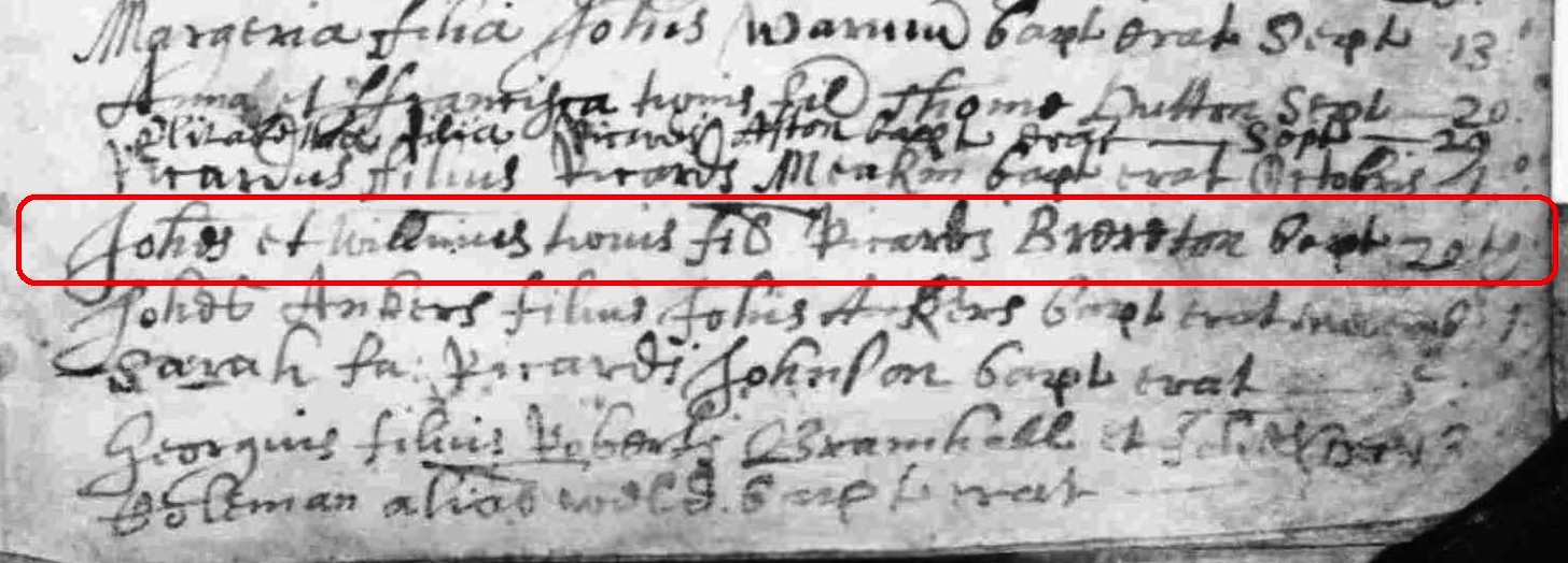 Taken on October 20th, 1663 and sourced from Cheshire Parish Records (1538-2000).