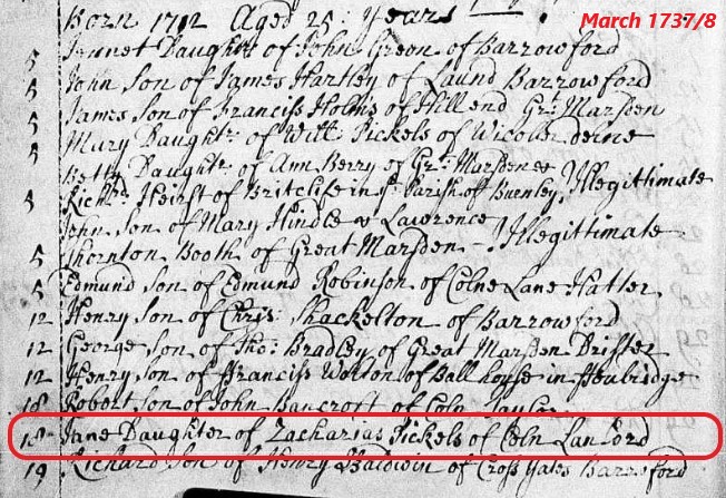 Taken on March 18th, 1737 and sourced from FamilySearch.org.