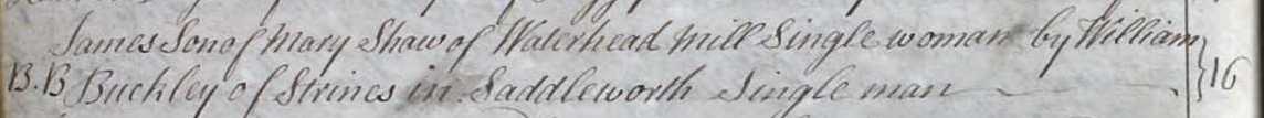 Taken on November 16th, 1746 and sourced from Certificate - Baptism.