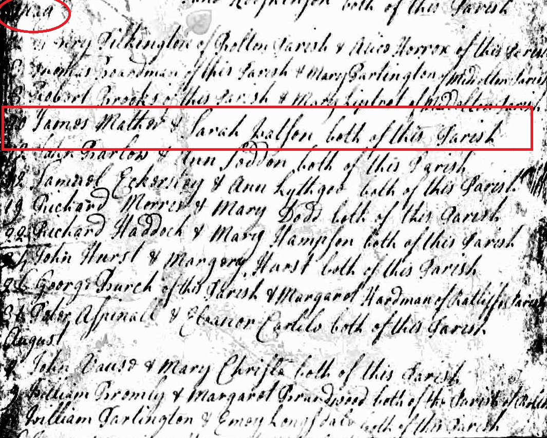 Taken on May 20th, 1748 and sourced from Certificate - Marriage.