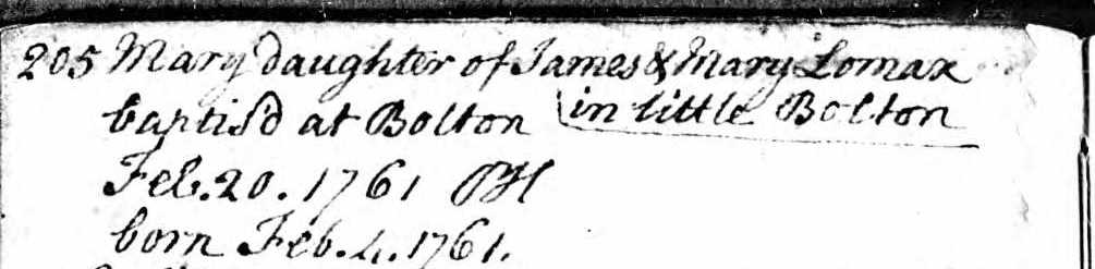 Taken in 1761 and sourced from England & Wales Non-conformist Registers (1567-1970).