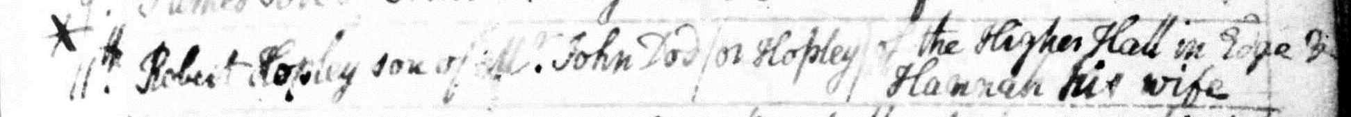 Taken on June 11th, 1782 in Malpas and sourced from Certificate - Baptism.