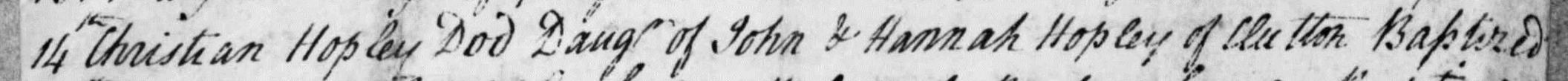 Taken on January 14th, 1788 in Farndon and sourced from Certificate - Baptism.