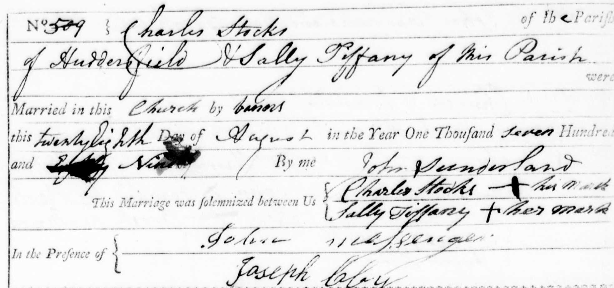 Taken in 1790 in Kirkheaton and sourced from Certificate - Marriage.