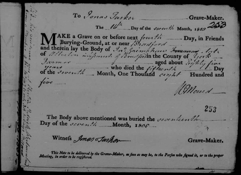 Taken in 1805 and sourced from Burial Record.