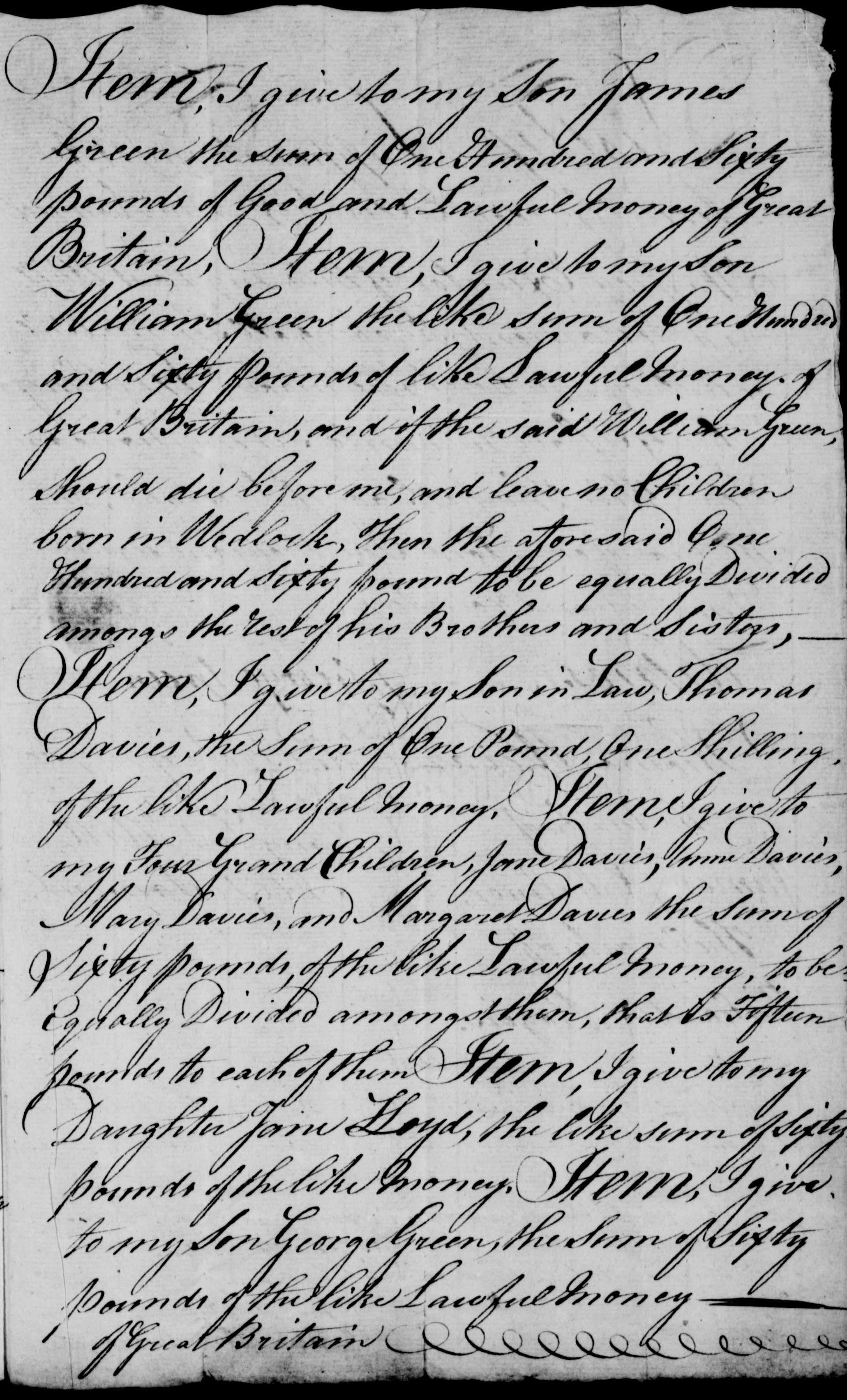 Taken in 1815 and sourced from Wills - Cheshire.