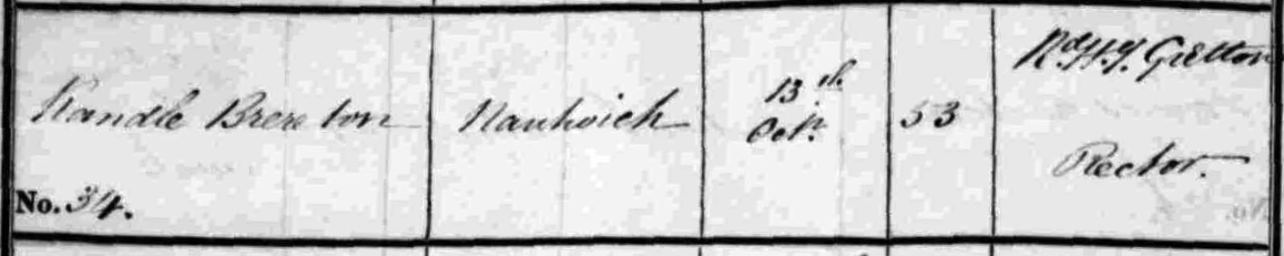 Taken on October 13th, 1837 and sourced from Burial Rocords - Nantwich (and Acton).