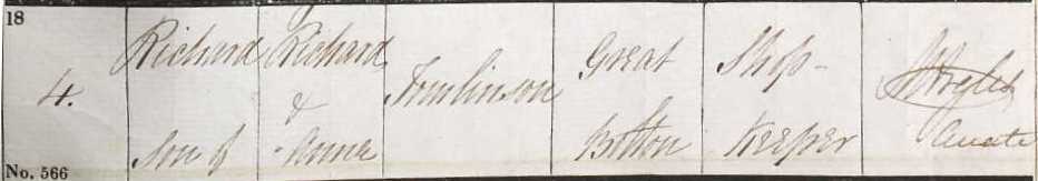 Taken on March 4th, 1838 and sourced from Ancestry.co.uk.