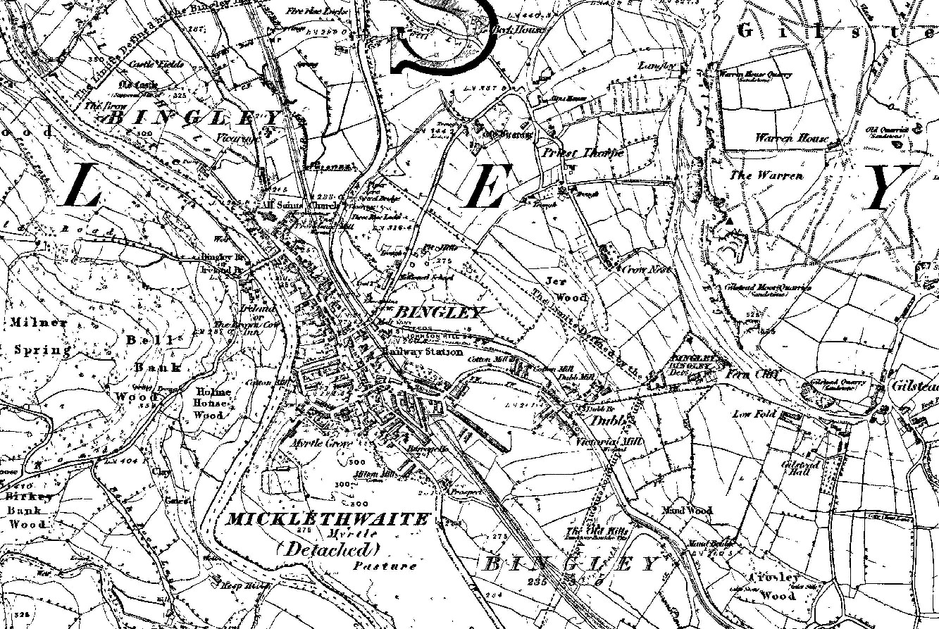 Taken in 1852 in Bingley and sourced from Old-Maps.co.uk.