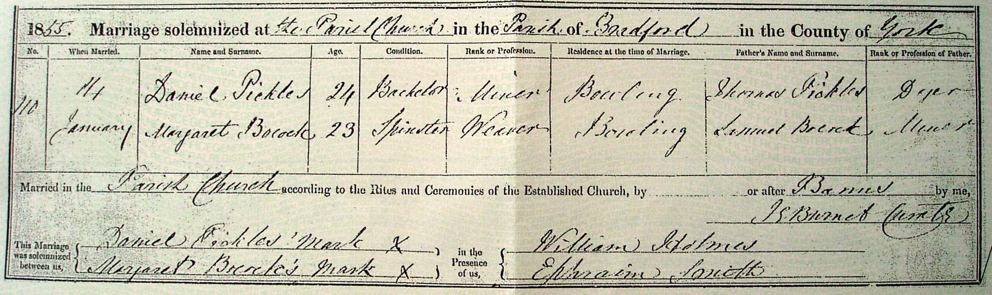 Taken on January 14th, 1855 and sourced from Family Tree - Dave Pickles.