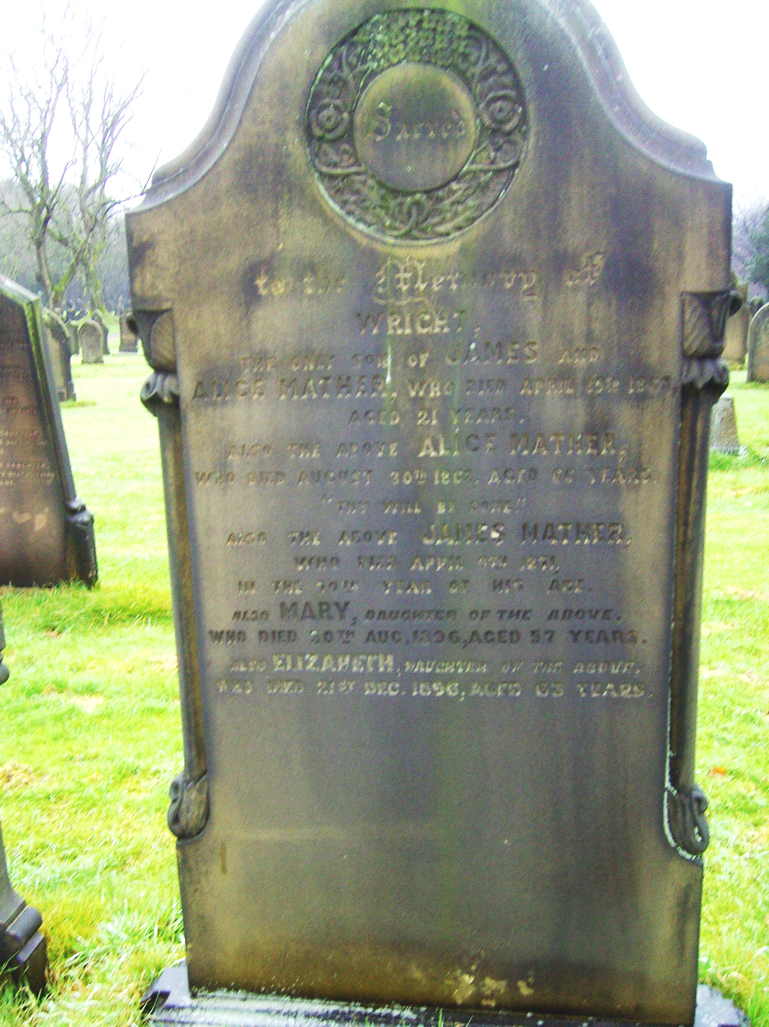 Taken in 1868 at Tonge-with-Haulgh Cemetery and sourced from FindAGrave.