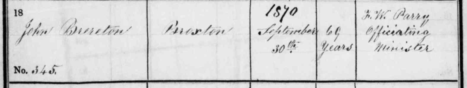 Taken on September 30th, 1870 in Harthill and sourced from Burial Records - Harthill.