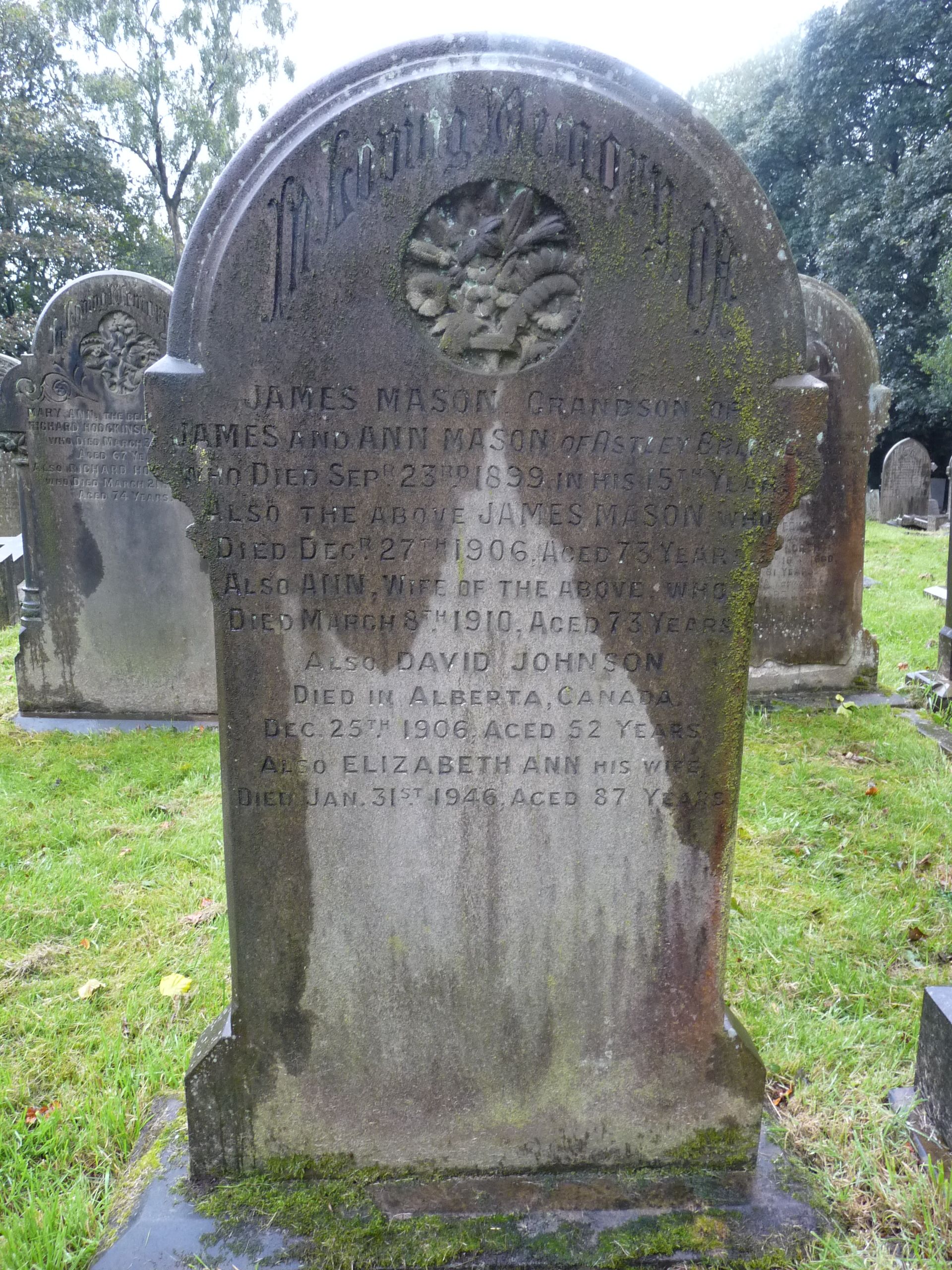 Taken at Christ Church, Walmsley and sourced from FindAGrave.