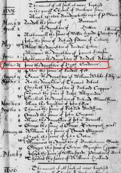 Taken on July 21st, 1605 and sourced from Certificate - Baptism.