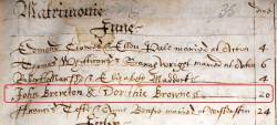 Taken on June 20th, 1639 and sourced from Certificate - Marriage.