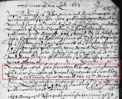 Taken on March 12th, 1657 in Acton by Nantwich and sourced from Cheshire Parish Records (1538-2000).