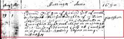 Taken in 1690 and sourced from Certificate - Marriage.