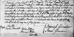 Taken in 1698 and sourced from Certificate - Marriage.