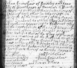 Taken in 1711 and sourced from Certificate - Marriage.