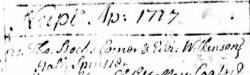 Taken in 1717 in Halifax and sourced from Certificate - Marriage.