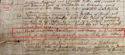 Taken on August 25th, 1724 and sourced from Certificate - Marriage.