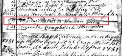 Taken in 1730 and sourced from Certificate - Baptism.
