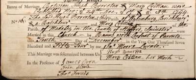 Taken on December 10th, 1754 and sourced from Certificate - Marriage.