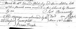 Taken on March 16th, 1759 and sourced from Certificate - Marriage.