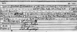 Taken on February 27th, 1760 in Almondbury and sourced from Certificate - Marriage.