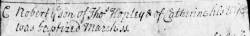 Taken on March 11th, 1764 in Shocklach and sourced from Certificate - Baptism.