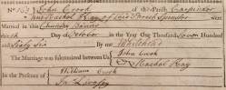 Taken on October 12th, 1766 and sourced from Certificate - Marriage.