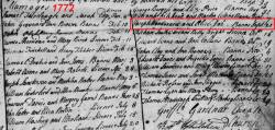 Taken on September 21st, 1772 and sourced from Cheshire Select Bishops Transcripts (1576-1933).