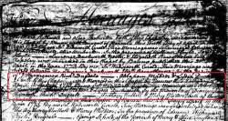 Taken in April 1773 and sourced from Certificate - Marriage.