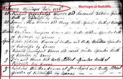 Taken on April 9th, 1776 and sourced from Certificate - Marriage.