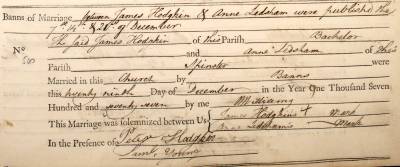 Taken on December 29th, 1777 and sourced from Certificate - Marriage.