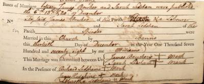 Taken on December 30th, 1778 and sourced from Certificate - Marriage.