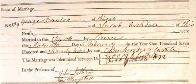 Taken on February 16th, 1779 and sourced from Certificate - Marriage.