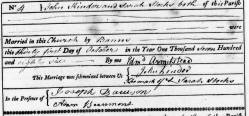 Taken in 1786 in Almondbury and sourced from Certificate - Marriage.