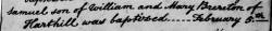 Taken on February 5th, 1787 in Harthill and sourced from Certificate - Baptism.